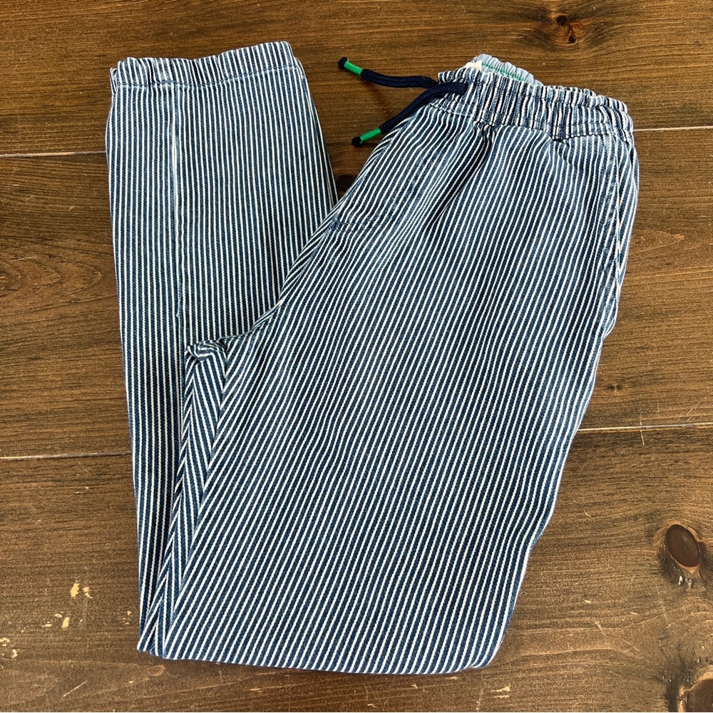 Boden Navy and White Striped Kids Pants